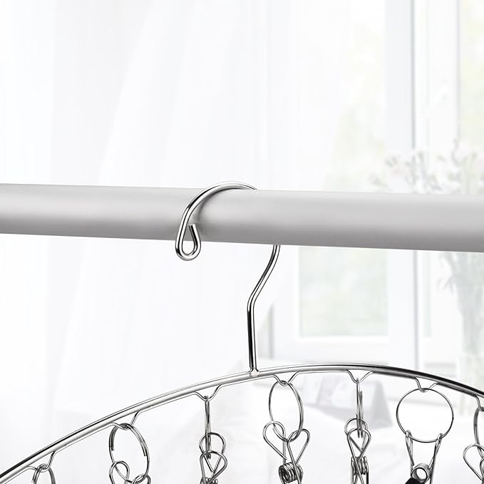 Toplife Clothes Hanger with 10 Clips, Stainless Steel, - Image 5