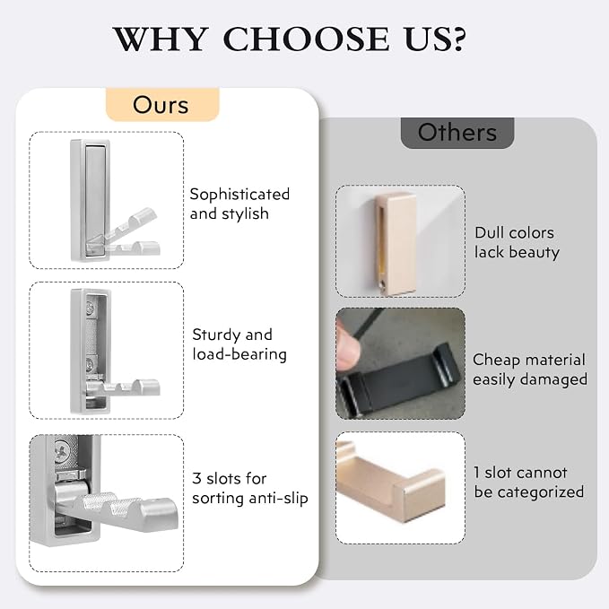 5PCS Heavy Duty Folding Coat Hooks - Image 6