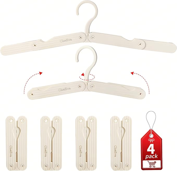 Foldable Travel Hangers 4 Pack Space-Saving ABS by Unknown