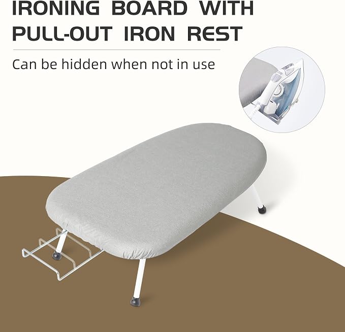 Mini Ironing Board Tabletop Ironing Board Compact Foldable Iron Board Thick - Image 3