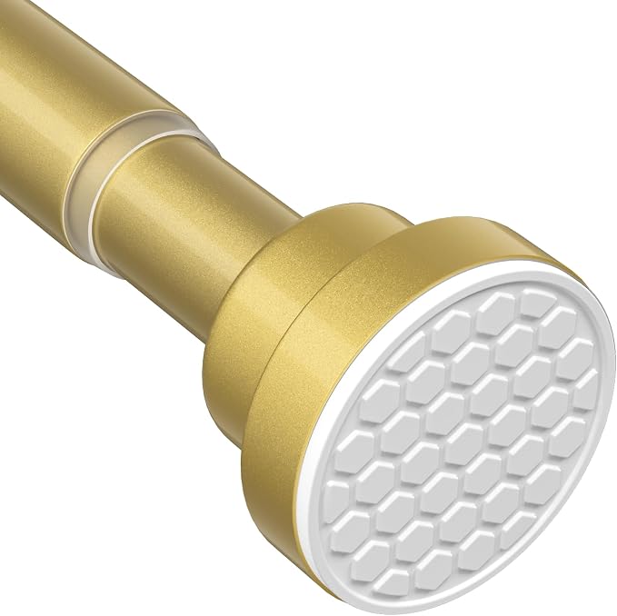 1 Pack Gold Spring Tension Curtain Rod 28-48 Inches, 7/8" inch Adjustable by MEXAUSPRINGCURTAINRODS
