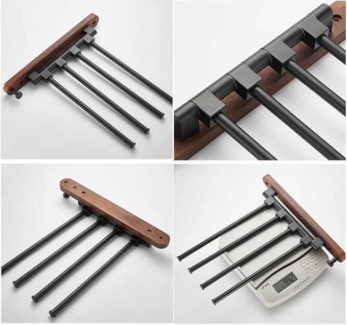 Walnut Wood Swivel Towel Rack Bar - Image 5