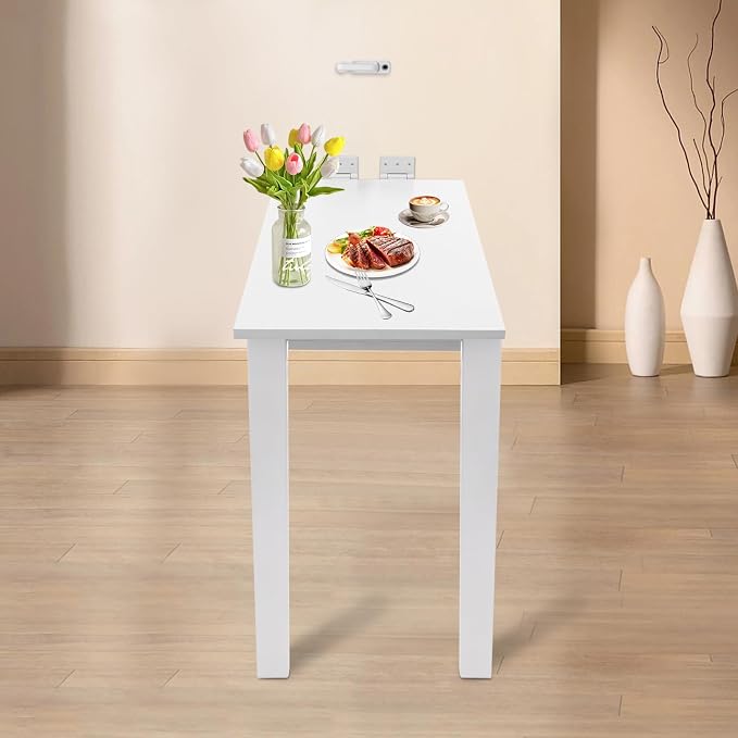 Wall Mounted Folding Table, Wood Folding Dining Table - Image 7