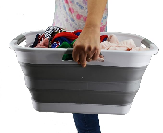 SAMMART 30L Collapsible Plastic Laundry Washing Tub- Foldable Laundry - Image 6