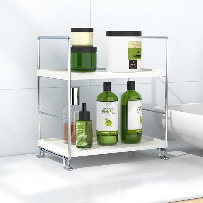 2-Tier Bathroom Countertop, Cosmetics Skincare Organizer Holder by JANUSLiANG