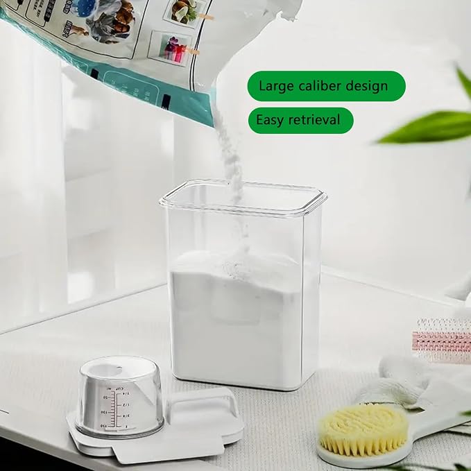 60.8OZ Clear Laundry Detergent Dispenser, Double Sealed Storage Container - Image 5