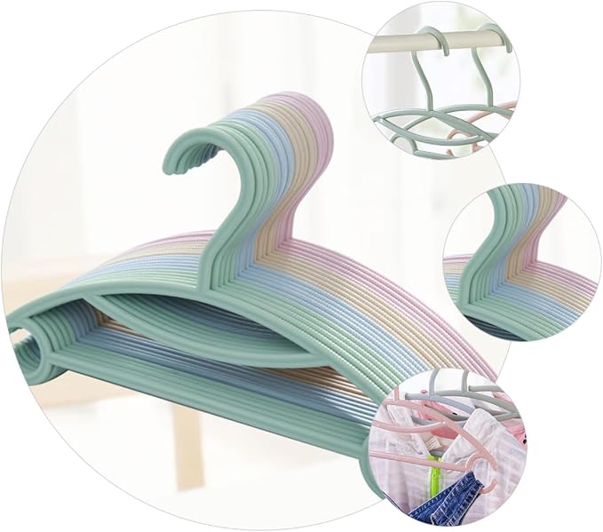 20pcs Non-Slip Plastic Clothes Hangers Set, Seamless Coat Hangers - Image 7