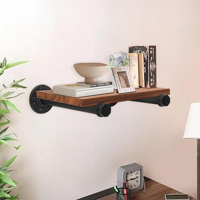 2 Pcs 8 Inch Industrial Pipe Clothes Rack DIY Wall Mounted, Heavy Duty Rustic - Image 4