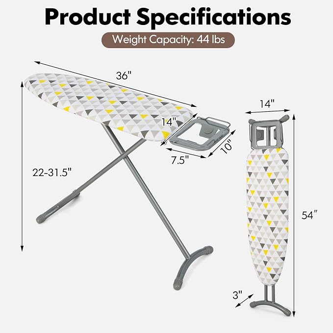 COSTWAY Ironing Board Full Size, Foldable Iron Stand - Image 6