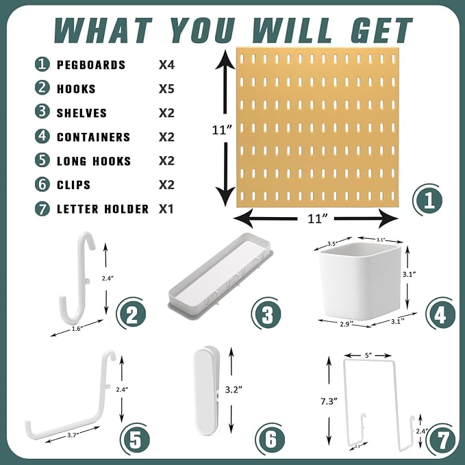 Pegboard Combination Kit, Wall Mounted Storage Set - Image 3