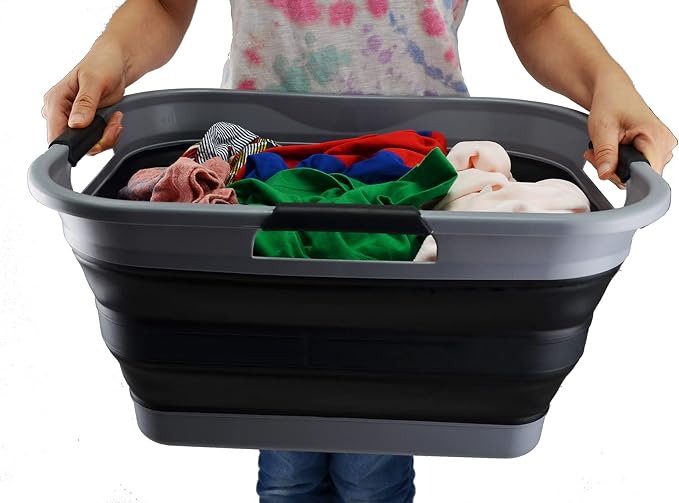 SAMMART Set of 2-30L Collapsible Plastic Laundry Basket - Image 7