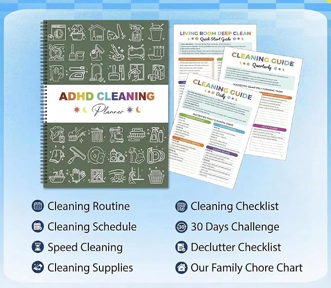 ADHD Cleaning Planner – Spiral-Bound Cleaning Schedule Organizer - Image 2