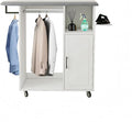 Rolling Ironing Board with Storage Cabinet, Ironing Cabinet with Wheel by Lontl