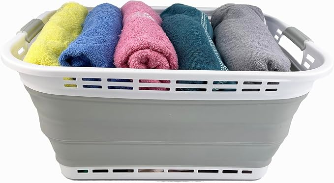 SAMMART 42L Collapsible Plastic Laundry Hamper/Basket - Image 5