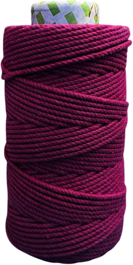 Maker's Craft Natural Macrame Cord 5mm X 109 Yards Twisted Dyed Colors by MakersCraft