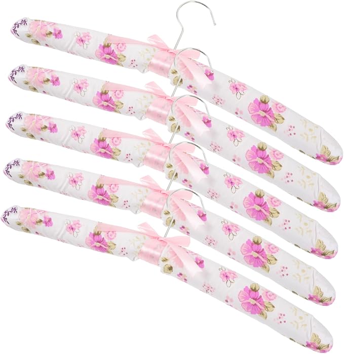 5pcs Slip Laundry Hangers Bulk Clothes Hangers Sponge Padding Elegant Design by FONDOTIN