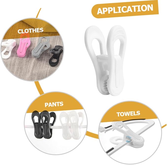 Ciieeo 30pcs Dry Rack for Clothes Pants Hangers Clips Laundry Organizer Plastic - Image 2