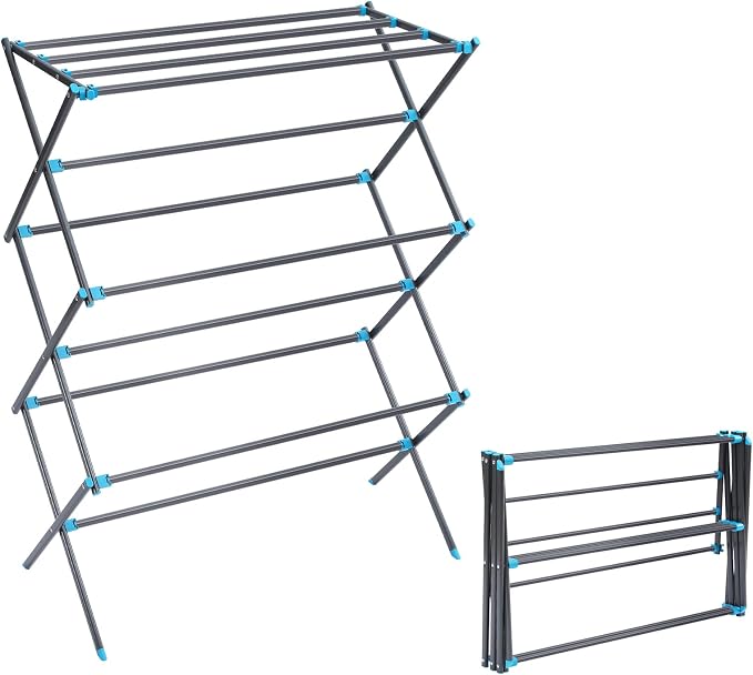 APEXCHASER Clothes Drying Rack, Foldable 2-Level Drying Rack Clothing, by APEXCHASER