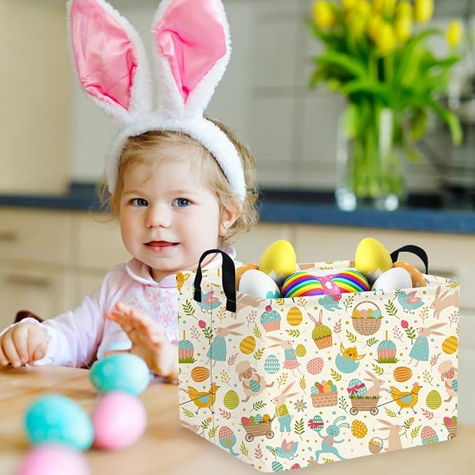Rectangular Cute Easter basket, Easter basket empty, Storage Basket - Image 4