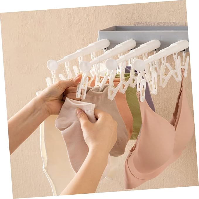 PRETYZOOM Dryer Racks for Laundry Drying Wall-Mounted Hanger Stretchable Sock - Image 6