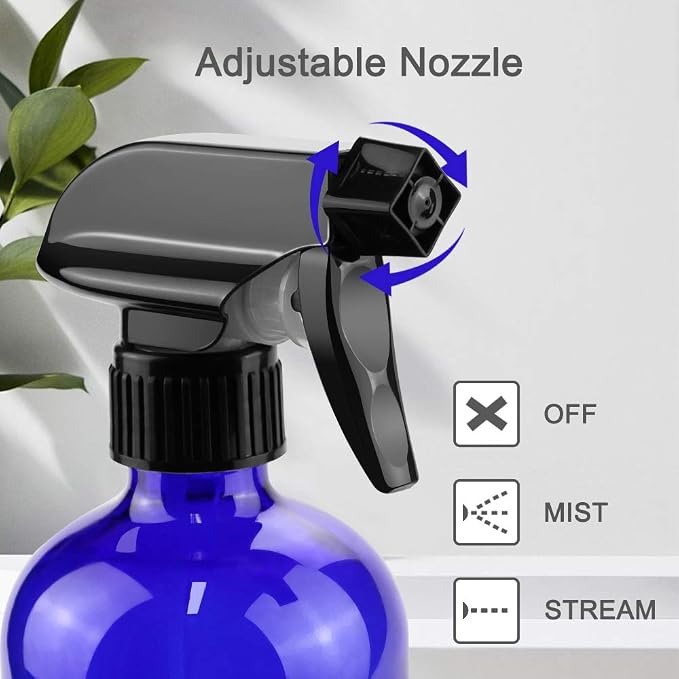 Glass Spray Bottles, 16oz Blue Glass Spray Bottles - Image 2