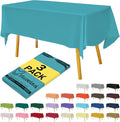 Plastic Aqua Tablecloths 3 Pack Disposable Table Covers 54 x 108 Inches Pitch by Hereisa