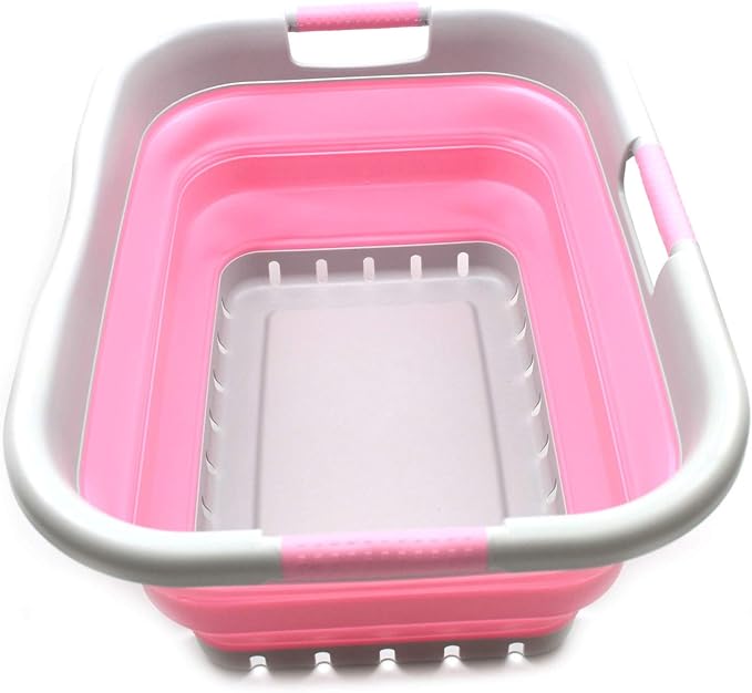 SAMMART 41L Collapsible 3 Handled Plastic Laundry Basket by SAMMART
