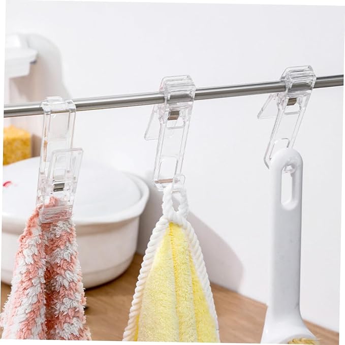 NUOBESTY 40pcs Windproof Laundry Clips Multi-Functional Transparent Clothespins - Image 8