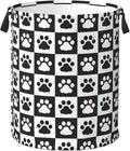 Black And White Dog Paws Laundry Hamper Bag by Unknown