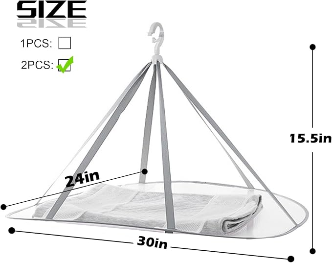 1 Tier Folding Mesh Clothes Drying Rack - Image 2