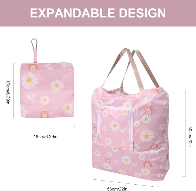 2 Pack Travel Laundry Bag with Handle and Drawstring, Expandable Foldable Dirty - Image 4