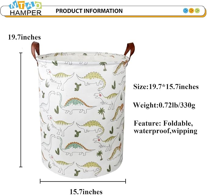 Dinosaur Laundry Hamper, laundry Basket, Waterproof Storage Bin - Image 5