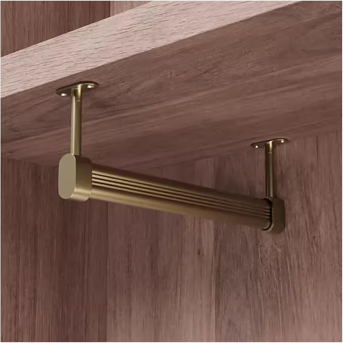 Closet Hanging Rod Top Mounted Metal Wardrobe Pole by DKKDETOHO