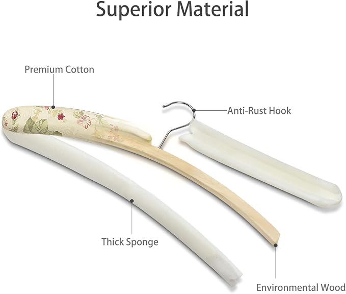 GLCON 16 Inches Satin Padded Hangers - Image 6