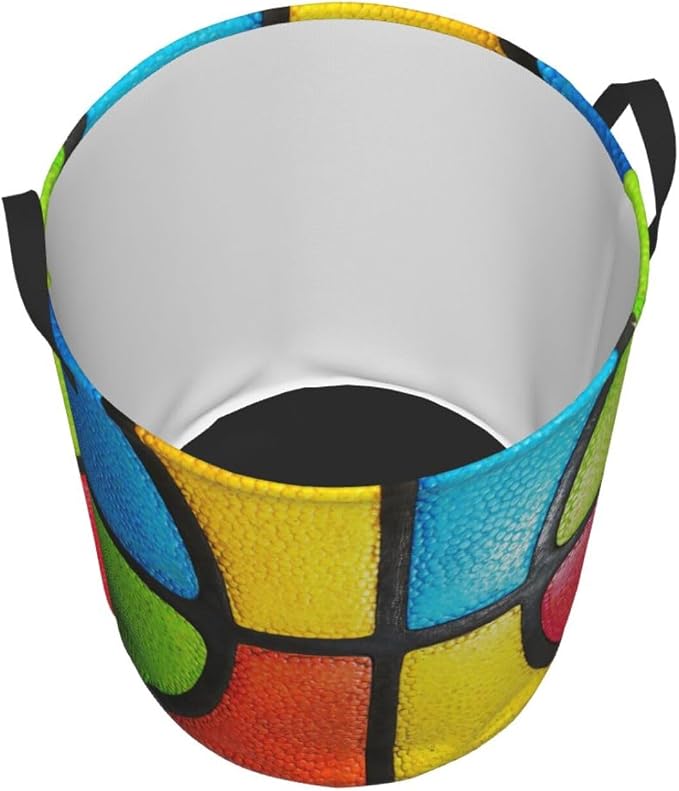 Colorful Basketball Texture Laundry Hamper Bag - Image 2
