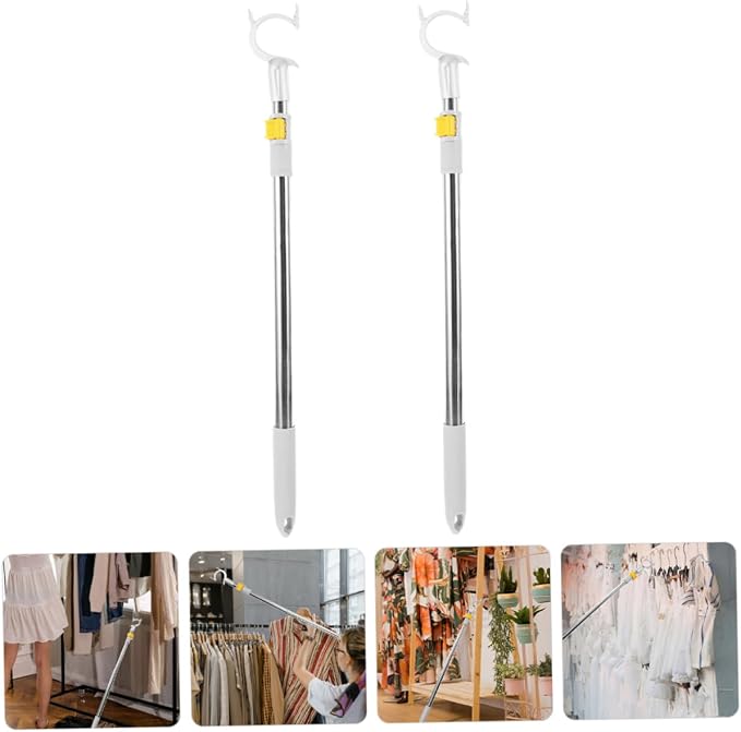 Ciieeo 2pcs Clothes Forks Extendable Pole Hook - Image 9