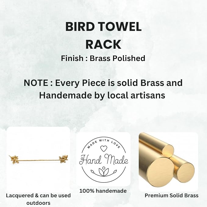 Solid Brass Bird Antique Towel Rod Bathroom Accessories Retro Hardware Bird - Image 3