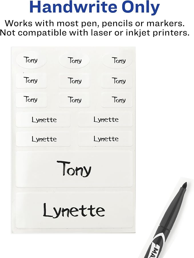 Avery No-Iron Fabric Labels, Washer and Dryer-Safe, Non-Printable, 45 Labels - Image 4