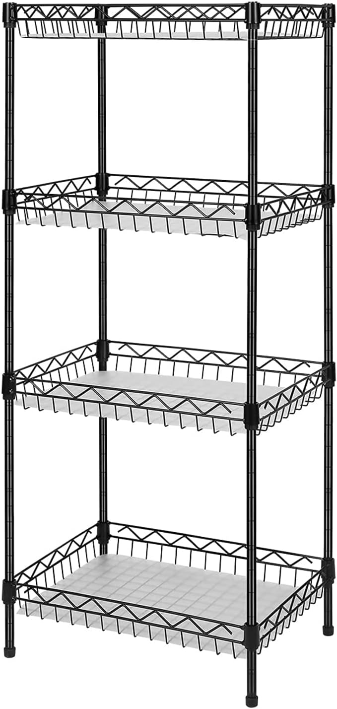Storage Shelves, 4-Tier Wire Shelving Unit by GUANGFOSHUN