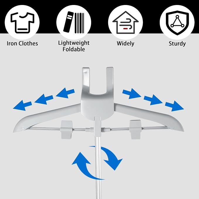 Steamer Stand for Clothes, Foldable Rotatable Garment Hanger for Steaming - Image 3