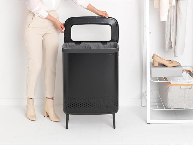 Brabantia Bo Laundry Hamper Hi 2 Compartment Removable Laundry Bag 2 x 12 Gal - Image 7