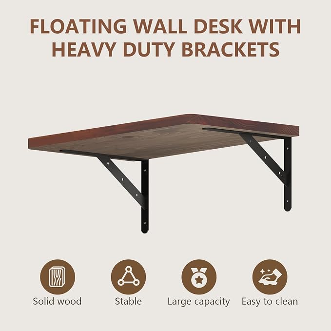 Floating Wall Desk for Home Office, Wall Mounted Table - Image 3