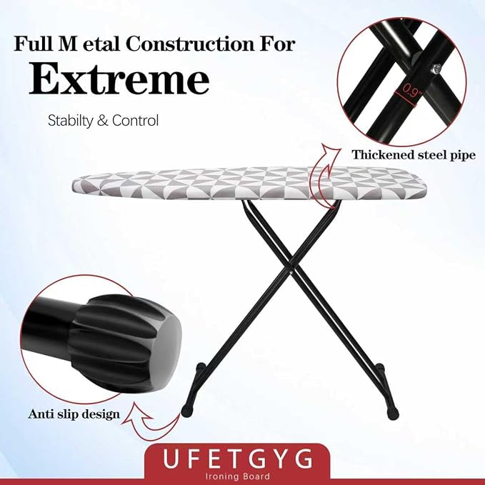 Ironing Board with Silicone Iron Rest pad, Extra Thick Cover, 14x54 Compact and - Image 4