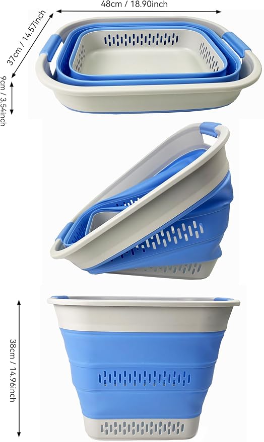 SAMMART 40L Collapsible Plastic Laundry Basket-Portable Pop Up Storage - Image 2
