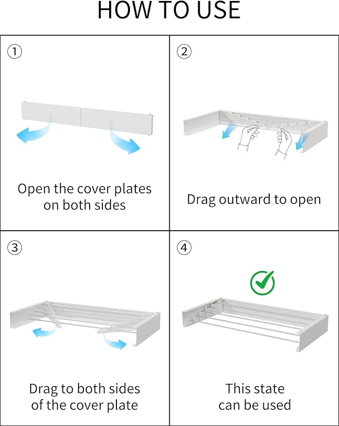 JOOM Laundry Drying Rack Collapsible, Wall Mounted Clothes Drying Rack - Image 5