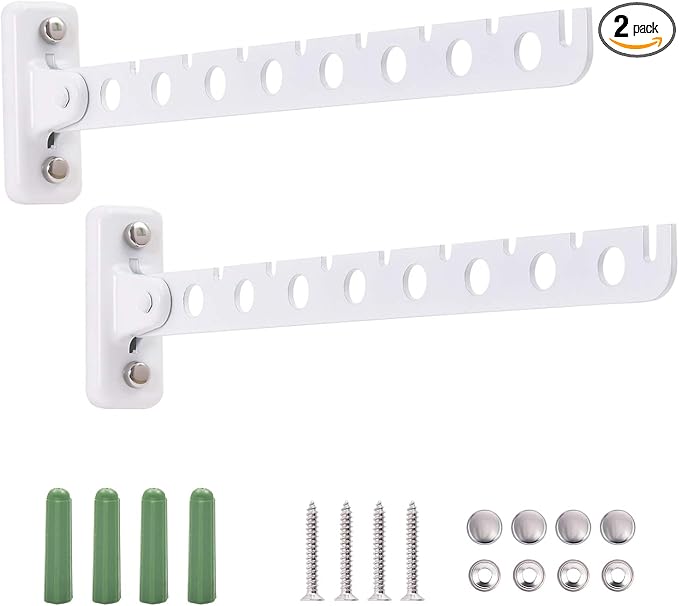 Wall Mount Clothes Hanger Stainless Steels Laundry Hanger Dryer Rack White by madeyourhomebeautiful