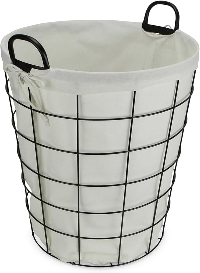 16" Diameter Laundry Basket Metal Wire by Oakestry