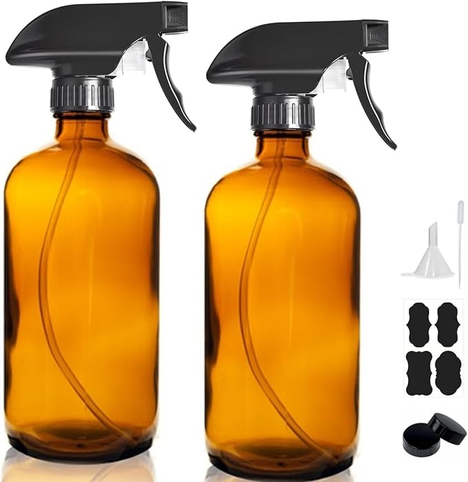 16oz Amber Glass Spray Bottles, Hair Care, Plants by HAOERMEI