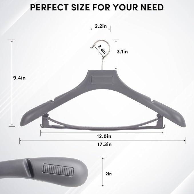 DEDU Suit Hangers for Men 20 Pack, Thick Plastic - Image 2