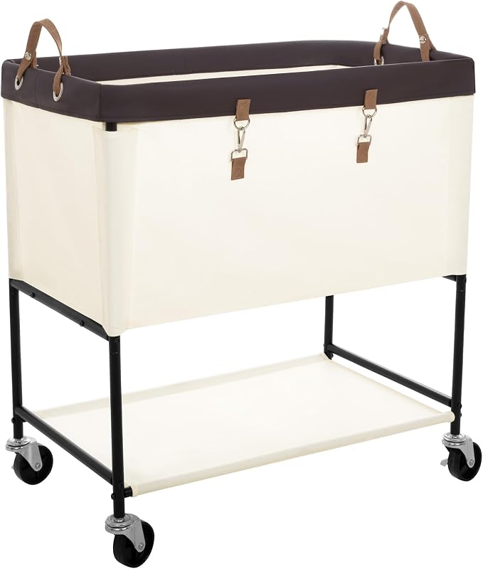StorageWorks Laundry Cart, 2 Tier Rolling Laundry Basket, Heavy Duty Laundry by StorageWorks